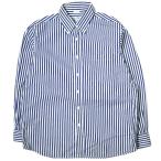 INDIVIDUALIZED SHIRTS インディビジュアライズドシャツ アメリカ製 ロンドンストライプBDシャツ 151/2-33(CLASSIC FIT) NAVY/WHITE g19082