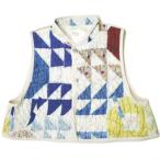 ショッピングused RhodolirioN ロドリリオン 23SS Padding Vest - Printed Patchwork Quilt 中綿ベスト プリントパッチワークキルト MP801 WHITE ネペンテス