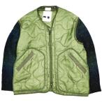 CHANGES перемена -zREMAKE QUILTING LINER MOHAIR SLEEVE JACKET переделка стеганое полотно подкладка mo волосы рукав жакет Free OLIVE