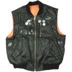 RESURRECTION13 Liza la расческа .n13 25AW MA-1 VEST повреждение & ремонт обработка полет лучший L BLACK с хлопком булавка bachi внешний g26792