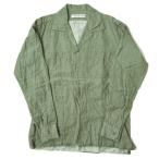 ショッピングINDIVIDUALIZED INDIVIDUALIZED SHIRTS インディビジュアライズドシャツ BEAMSカスタムオーダー デニムツイルオープンカラーシャツ 151/2 オリーブ g4599