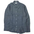 ショッピングINDIVIDUALIZED INDIVIDUALIZED SHIRTS インディビジュアライズドシャツ アメリカ製 リネンBDシャツ 151/2-33(STANDARD FIT) ネイビー ボタンダウン g6746
