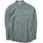 ショッピングINDIVIDUALIZED INDIVIDUALIZED SHIRTS インディビジュアライズドシャツ アメリカ製 リネンロングスリーブシャツ 141/2-30(SLIM FIT) ブルーグレー g7462