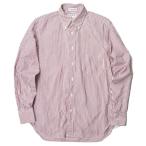 ショッピングINDIVIDUALIZED INDIVIDUALIZED SHIRTS インディビジュアライズドシャツ アメリカ製 ロンドンストライプコットンBDシャツ 14 1/2 レッド 長袖 ☆☆j2571s