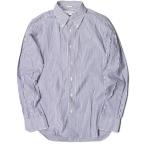ショッピングINDIVIDUALIZED インディビジュアライズドシャツ INDIVIDUALIZED SHIRTS アメリカ製 ストライプBDシャツ 15 1/2-33(SLIM FIT) パープル/ホワイト 長袖 ボタンダウン トップス