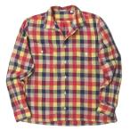 ショッピングINDIVIDUALIZED INDIVIDUALIZED SHIRTS インディビジュアライズドシャツ アメリカ製 ブロックチェックオープンカラーシャツ S(ATHLETIC FIT) 開襟 j3446