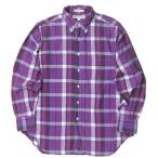 ショッピングINDIVIDUALIZED インディビジュアライズドシャツ INDIVIDUALIZED SHIRTS アメリカ製 チェックBDシャツ 15-33 パープル 長袖 ボタンダウン トップス