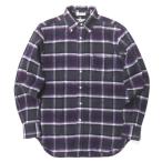 ショッピングINDIVIDUALIZED 【中古】インディビジュアライズドシャツ INDIVIDUALIZED SHIRTS アメリカ製 コットンフランネルチェックBDシャツ 141/2-33 パープル 長袖 ボタンダウン