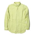 ショッピングINDIVIDUALIZED INDIVIDUALIZED SHIRTS インディビジュアライズドシャツ アメリカ製 リネンショートカラーシャツ ライトグリーン 長袖 麻 ☆☆lc29497
