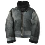  автомобиль - кольцо shearling Италия производства боа мутон Short жакет 42 зеленый кожаная куртка кожа блузон внешний 