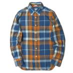 ショッピングINDIVIDUALIZED インディビジュアライズドシャツ INDIVIDUALIZED SHIRTS マドラスチェックBDシャツ 33(15 1/2) ネイビー/オレンジ STANDARD FIT 長袖 ボタンダウン