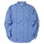 ショッピングINDIVIDUALIZED インディビジュアライズドシャツ INDIVIDUALIZED SHIRTS アメリカ製 コットンヘリンボーンBDシャツ オーダーサイズ(M程度) ブルー 長袖 ボタンダウン