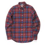 ショッピングINDIVIDUALIZED インディビジュアライズドシャツ INDIVIDUALIZED SHIRTS アメリカ製 コットンネルチェックBDシャツ 14 1/2-32(STANDARD FIT) ボルドー/ブルー 長袖