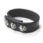 Yahoo! Yahoo!ショッピング(ヤフー ショッピング)クロムハーツ CHROME HEARTS 3ボタン/2スナップ ハート レザーブレスレット ブラック アクセサリー
