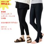 (海水浴・プールに) ラッシュガード トレンカ (UVカット率99% UPF50+)(全4サイズ)(日本製) レディース レギンス