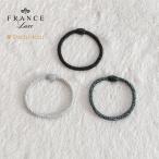 ヘアゴム FranceLuxe フランスラックス L.Erickson ナローグラブ&ゴーポニー 3個 ブラックメタリック 黒 大人 細い おしゃれ