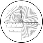 【長さ・角度・R測定・0.1mm目盛】【φ26mmサイズ】スケールルーペ(拡大鏡・虫眼鏡)用ガラススケール(P-106N)日本製