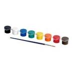 アクリル 絵の具 えのぐ 8色セット 絵具 黒 白 青 緑 黄色 オレンジ 赤 茶 筆1本付き おすすめ お絵かき 工作