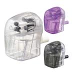 ショッピング鉛筆削り 鉛筆削り 手動 クリア 透明 パープル ブラック 小学生 女の子 男の子 文具 おしゃれ 鉛筆けずり えんぴつ削り リビング学習 文具用品