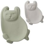 キッチン雑貨 除湿用 調湿 珪藻土 猫ミニトレー KD-008G KD-008W けいそうど ギフト プレゼント 除湿器 インテリア レディース 母の