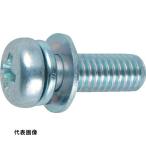 TRUSCO トラスコ中山 ナベ頭座金組込ねじ P=4 三価白 M4×25 42本入 (ばね座金+JIS小形ワッシャー付き) [B751-0425] B7510425 販売単位：1