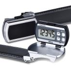 ショッピング万歩計 万歩計 歩数計 男性 牛革ベルト 通勤 運動 無段階調整 ブラック 黒 バックル ヤマサ メンズ 120cm 幅30mm 消費カロリー エクササイズ