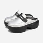 crocs STOMP METALLIC LOAFER クロックス スタンプ メタリック ローファー メンズ レディース SILVER/BLACK シルバー 210363-01V