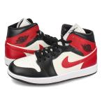 ショッピングジョーダン NIKE WMNS AIR JORDAN 1 MID ナイキ ウィメンズ エア ジョーダン 1 MID レディース SAIL/GYM RED/OFF NOIR/WHITE ブラック BQ6472-160