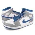 NIKE AIR JORDAN 1 MID ナイキ エア ジョーダン 1 ミッド CEMENT GREY/WHITE/TRUE BLUE グレー ホワイト ブルー