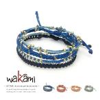 Yahoo! Yahoo!ショッピング(ヤフー ショッピング)メール便送料無料！Wakami（ワカミ）「STAR」スター 4ストランドブレスレット【ワックスコード/ショートブレスレット/手作り/アクセサリー】