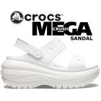 クロックス クラシック メガクラッシュ サンダル crocs CLASSIC MEGA CRUSH SANDAL WHITE 207989-100 厚底 プラットフォーム スライド ミュール ホワイト