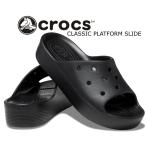 クロックス クラシック プラットフォーム スライド crocs CLASSIC PLATFORM SLIDE BLACK 208180-001 ブラック ウィメンズ サンダル 厚底 軽量 レディース