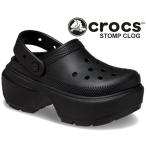 クロックス ストンプ クロッグ crocs STOMP CLOG BLACK 209347-001 ブラック レディース 厚底 チャンキー ソール ラグソール サンダル