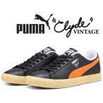 プーマ クライド ヴィンテージ PUMA CLYDE VINTAGE PUMA BLACK-RICKIE ORANGE 394687-02 スニーカー レザー ブラック オレンジ