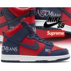 ナイキ スケートボーディング ダンク ハイ OG シュプリーム NIKE SB DUNK HI OG QS SUPREME By Any Means varsity red/midnight navy dn3741-600