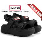 ハンター ユニセックス シティ リベル ネオ レザー バックル サンダル ブラック HUNTER U CITY REBEL NEO LEATHER BUCKLE SANDAL BLACK ufd3109lea-blk