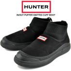 ショッピングハンター ハンター ユニセックス インアウト フォウ スエード ニッテッド カフ ブーツ ブラック HUNTER U IN/OUT FAUX SUEDE KNITTED CUFF BOOT BLACK ufs7115ren-blk