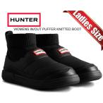 ハンター ウィメンズ イン/アウト  ニッティド カフ スリッパ― ブーツ HUNTER WOMENS IN/OUT PUFFER KNITTED BOOT BLACK wfs2265ren-blk レディース アウトドア