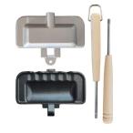 hiino kano ホットサンドメーカー 直火 耳圧着式 1枚用 取っ手が取れる 上下分離型 1枚食べパン専用 一人用 ミニフライパン 軽量型