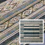 高級 ラグ/インポート 絨毯/195×195cm/カーペット/ベルギー/モケット織/シェリー/ネイビー