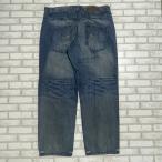  брюки багги мужской женский широкий большой размер Denim джинсы Roca Wear( Roca Wear ) повреждение обработка б/у одежда 
