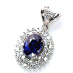 Yahoo! Yahoo!ショッピング(ヤフー ショッピング)サファイヤ 1.16カラット PT900 ペンダントトップ ダイヤ取り巻き 上質コーンフラワーカラー /青（ブルー）/中古/届5/ギフト プレゼント