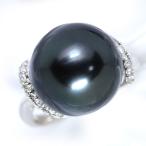 Yahoo! Yahoo!ショッピング(ヤフー ショッピング)大粒 黒蝶真珠（パール） 13.7ミリ K18WG リング/指輪 シンプルビューティー /黒（ブラック）/セレクションジュエリー・新品/届10/ギフト プレゼント