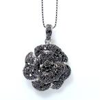 Yahoo! Yahoo!ショッピング(ヤフー ショッピング)立体的な薔薇（バラ） ブラックダイヤモンド 0.775カラット ネックレス K18WG /黒（ブラック）/セレクションジュエリー・新品/届10/ ギフト プレゼント