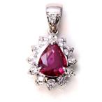Yahoo! Yahoo!ショッピング(ヤフー ショッピング)ルビー 0.5カラット ダイヤモンド取り巻き・定番ジュエリー PT900 ペンダントトップ /赤（レッド）/中古/届10/ギフト プレゼント