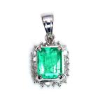 Yahoo! Yahoo!ショッピング(ヤフー ショッピング)大粒 エメラルド 1.カラット ペンダントトップ PT900 ダイヤ取り巻きの定番スタイル /緑（グリーン）/セレクションジュエリー・新品/届10/ ギフト プレゼント