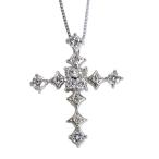 Yahoo! Yahoo!ショッピング(ヤフー ショッピング)クロスモチーフ ダイヤモンド 0.4カラット ネックレス K18WG /白・透明（ホワイト）/セレクションジュエリー・新品/届10/