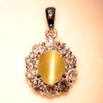 クリソベリルキャッツアイ ペンダントトップ 1.17ct PT900 美しきアップルグリーンカラー 鑑別書付 /黄(イエロー)/セレクションジュエリー・新品/届10/1点もの