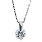 ダイヤモンド ネックレス 0.550カラット プラチナ PT900/PT850 一粒ダイヤ 1点留め 定番 /白・透明(ホワイト)/セレクションジュエリー・新品/届10/1点もの