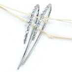 Yahoo! Yahoo!ショッピング(ヤフー ショッピング)ダイヤモンド ピアス 0.20カラット 18金ホワイトゴールド K18WG ラインの美しいシンプルデザイン /白・透明（ホワイト）/アウトレット・新品/届10/1点もの